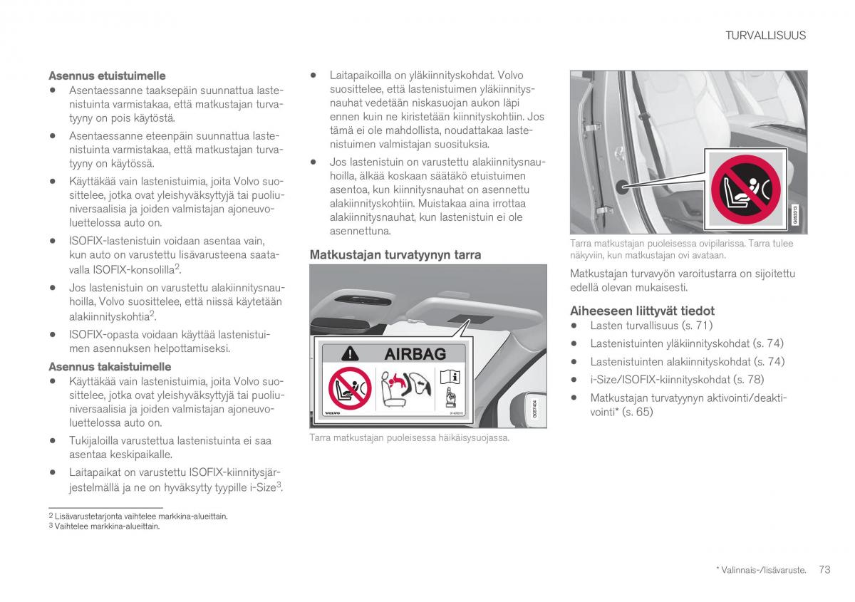 Volvo XC60 II 2 omistajan kasikirja / page 75