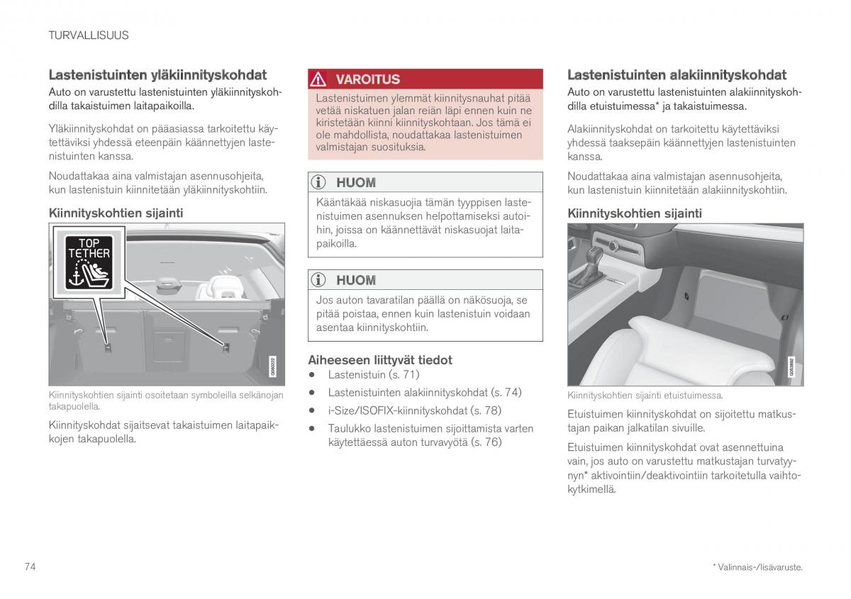 Volvo XC60 II 2 omistajan kasikirja / page 76