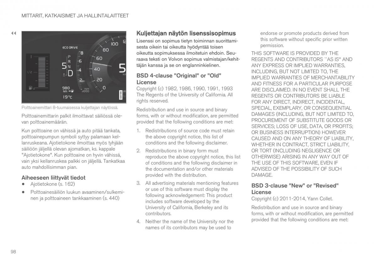 Volvo XC60 II 2 omistajan kasikirja / page 100