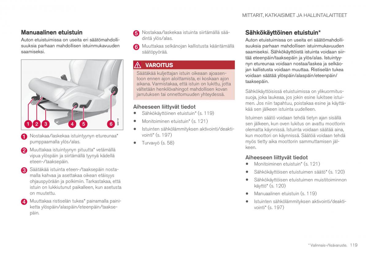 Volvo XC60 II 2 omistajan kasikirja / page 121