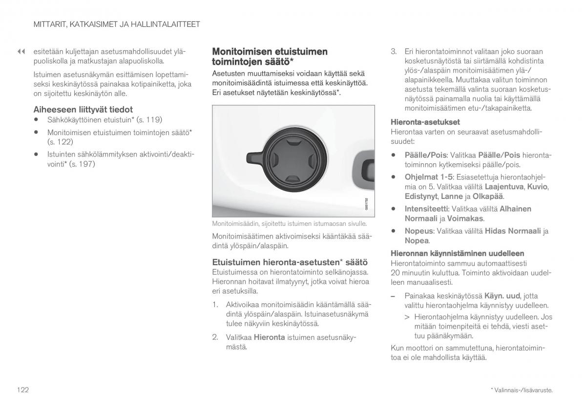 Volvo XC60 II 2 omistajan kasikirja / page 124