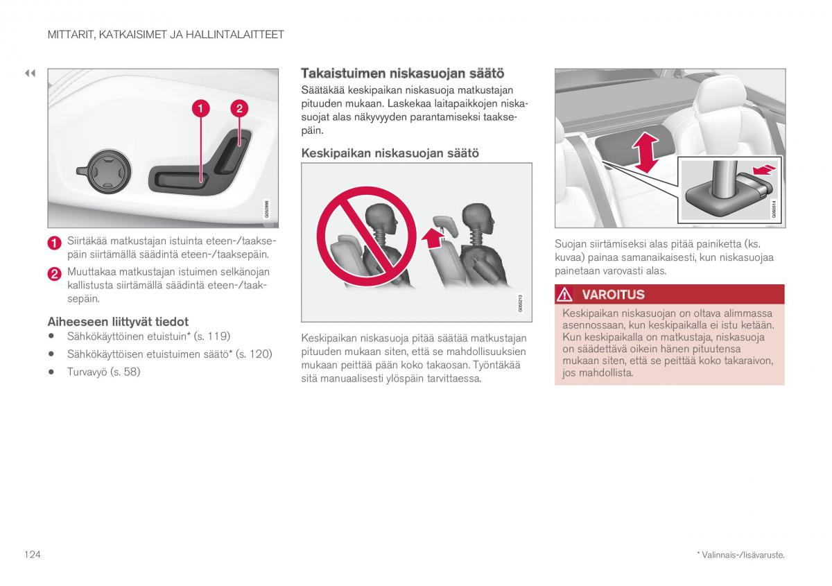 Volvo XC60 II 2 omistajan kasikirja / page 126