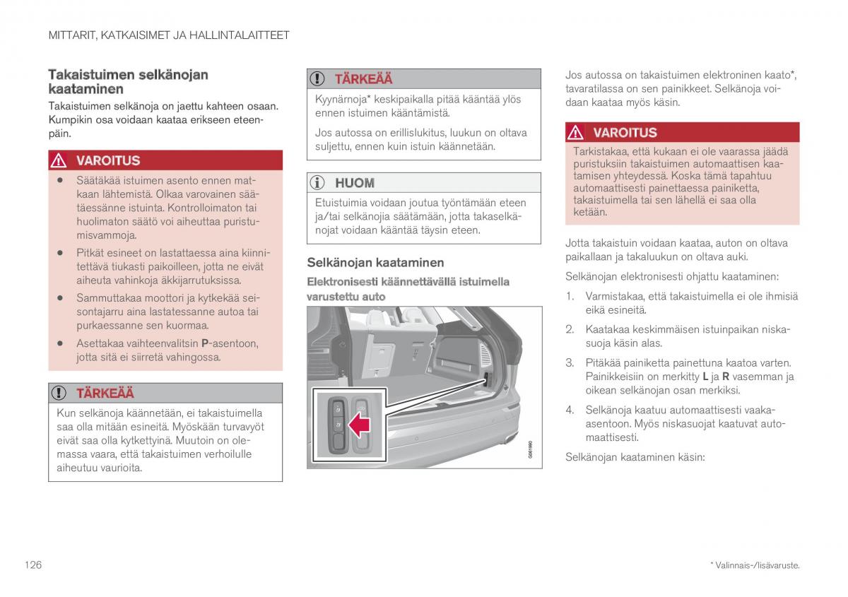 Volvo XC60 II 2 omistajan kasikirja / page 128