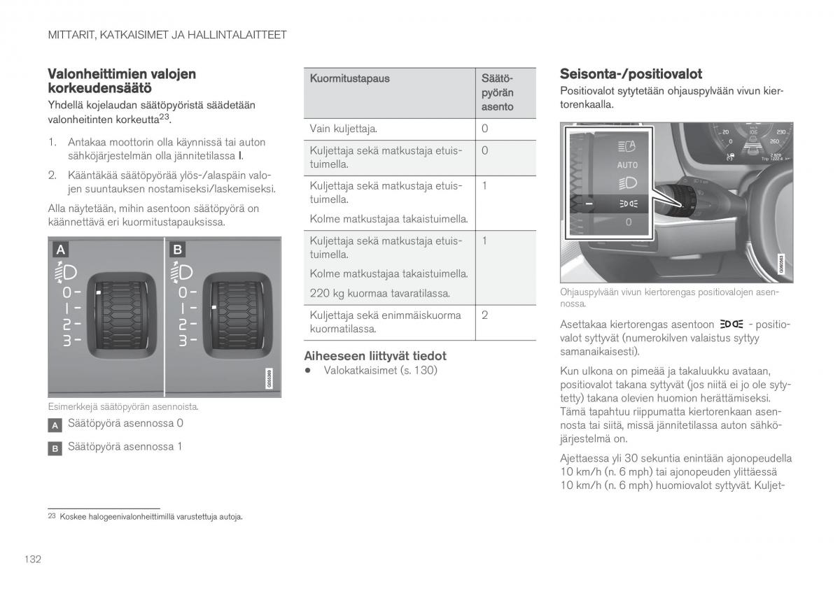 Volvo XC60 II 2 omistajan kasikirja / page 134