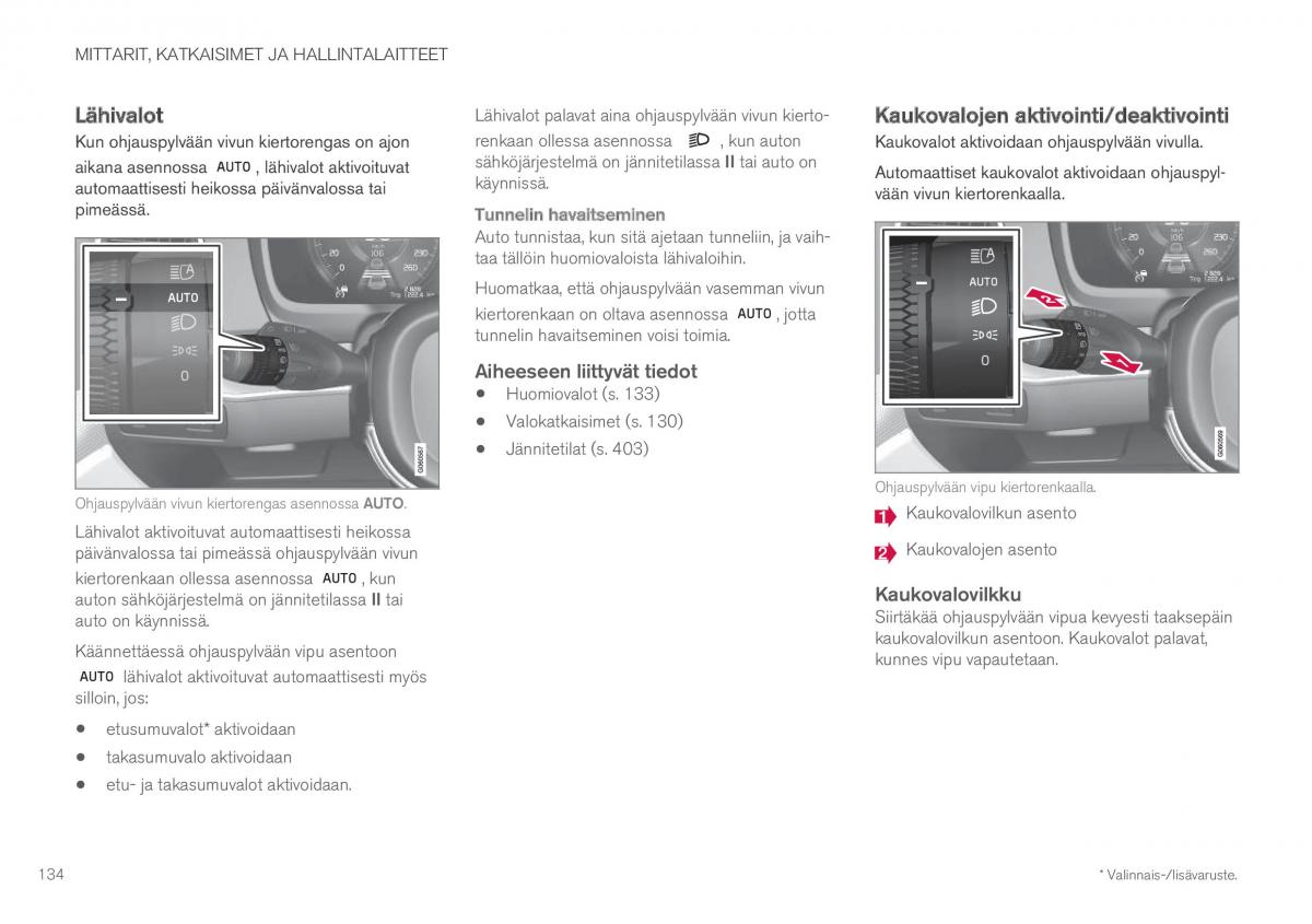 Volvo XC60 II 2 omistajan kasikirja / page 136