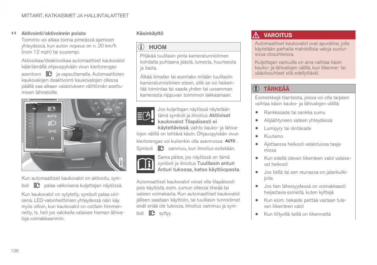 Volvo XC60 II 2 omistajan kasikirja / page 138