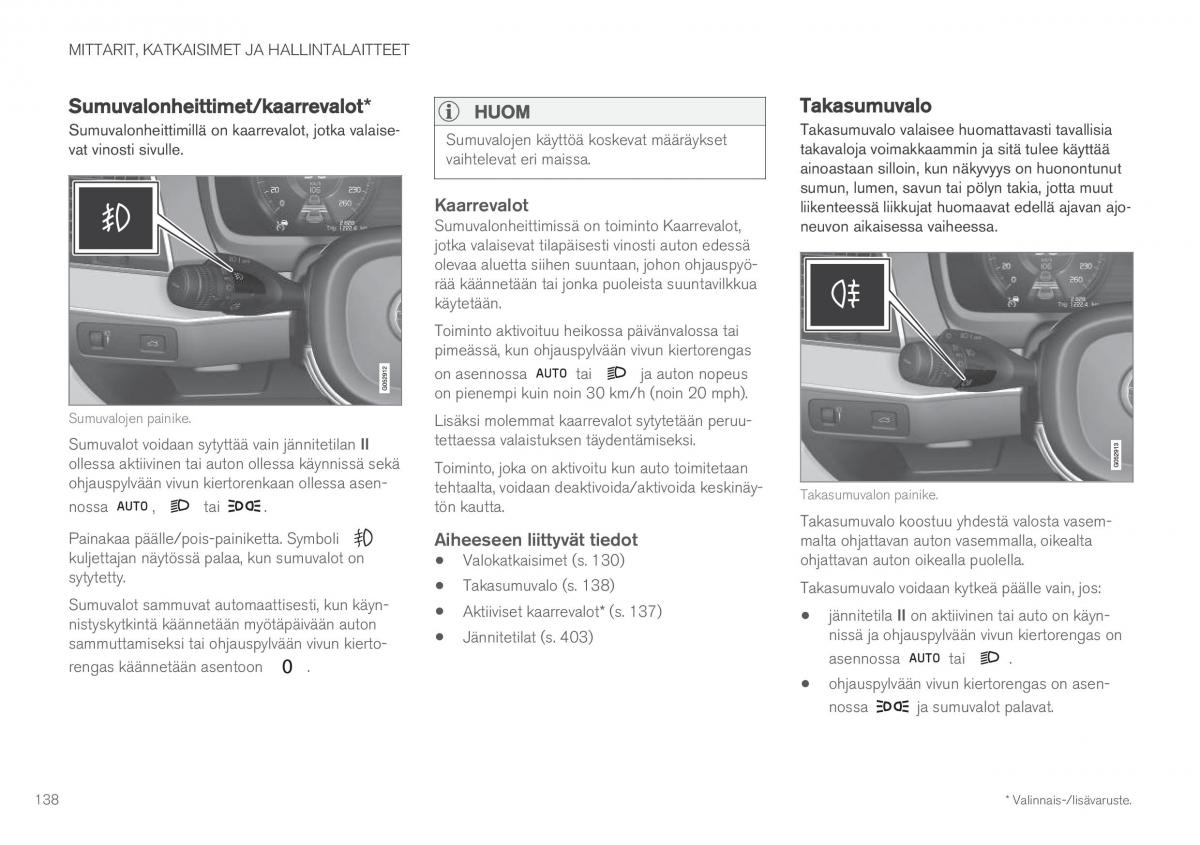 Volvo XC60 II 2 omistajan kasikirja / page 140