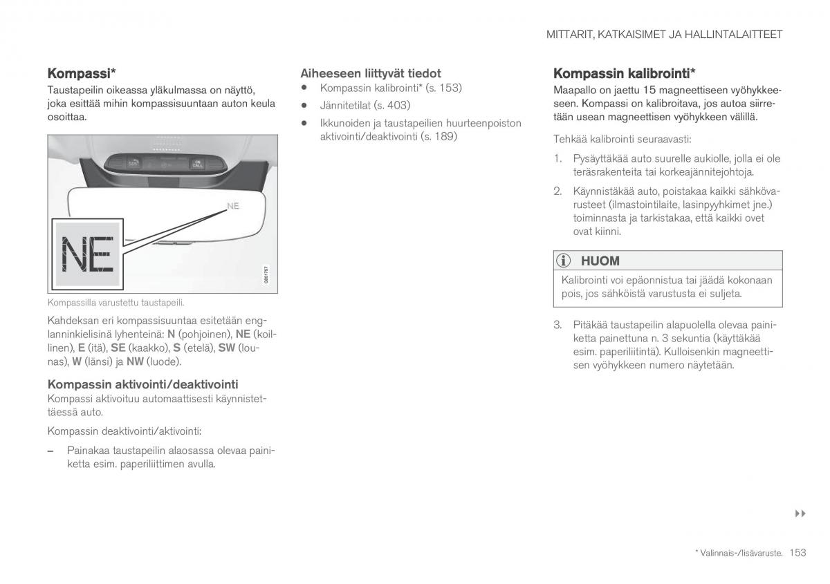 Volvo XC60 II 2 omistajan kasikirja / page 155