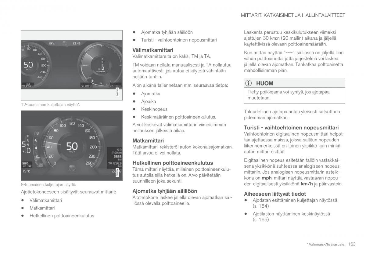 Volvo XC60 II 2 omistajan kasikirja / page 165