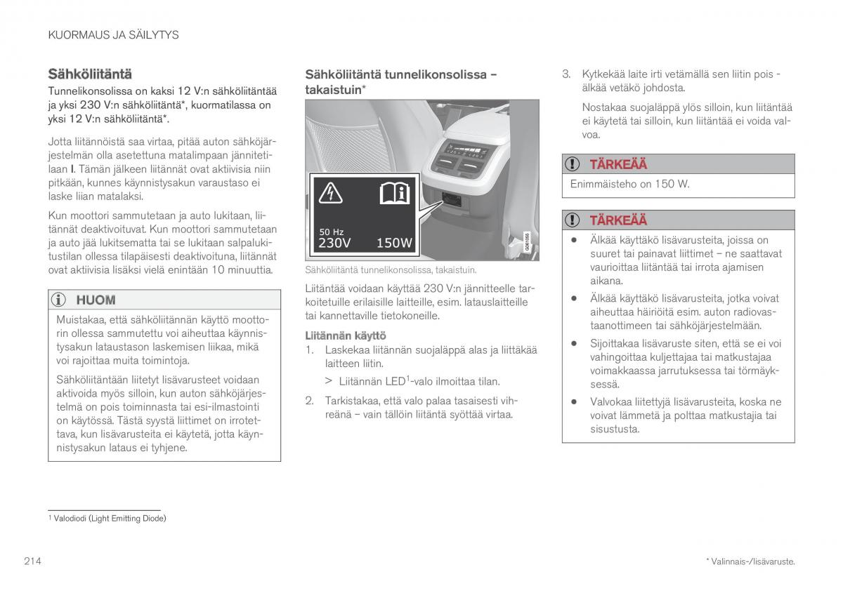 Volvo XC60 II 2 omistajan kasikirja / page 216