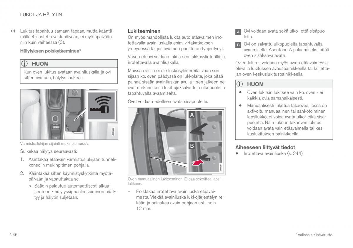 Volvo XC60 II 2 omistajan kasikirja / page 248