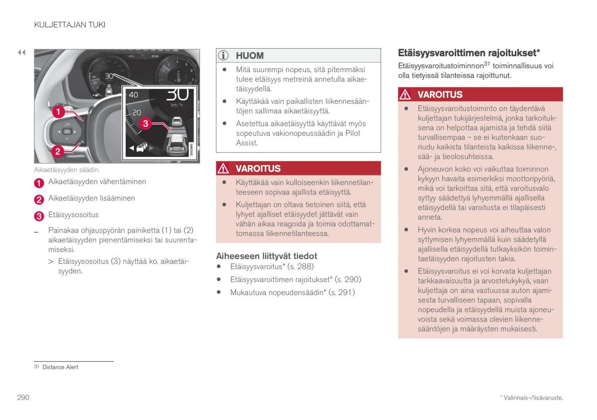 Volvo XC60 II 2 omistajan kasikirja / page 292