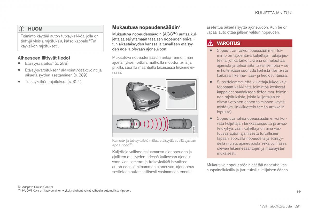 Volvo XC60 II 2 omistajan kasikirja / page 293