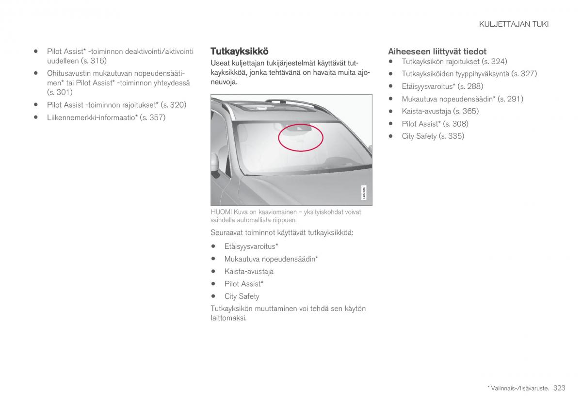 Volvo XC60 II 2 omistajan kasikirja / page 325