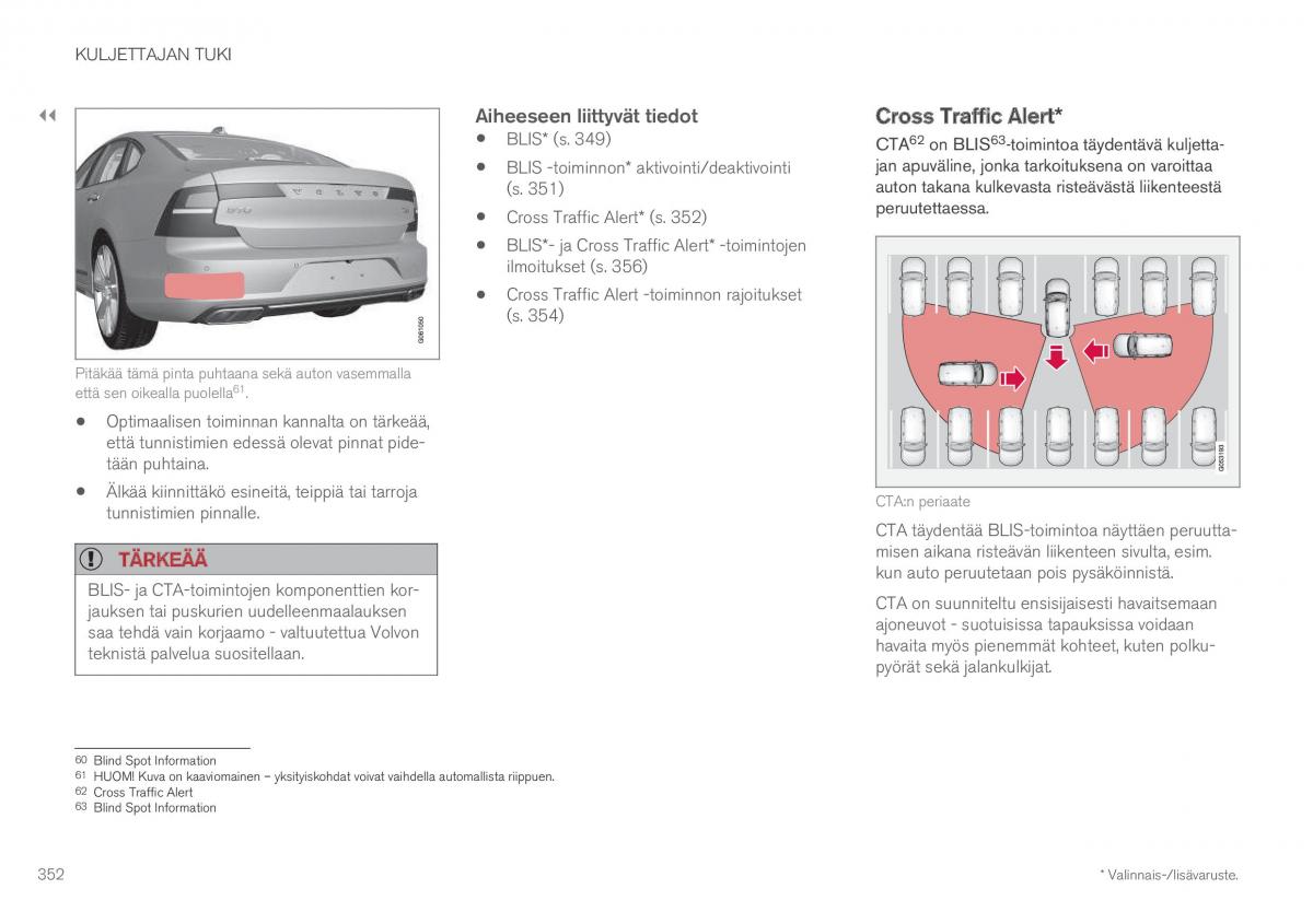 Volvo XC60 II 2 omistajan kasikirja / page 354