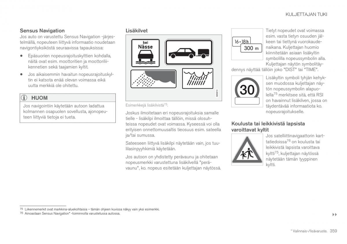 Volvo XC60 II 2 omistajan kasikirja / page 361