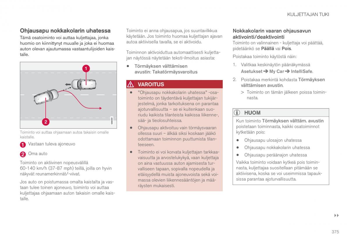 Volvo XC60 II 2 omistajan kasikirja / page 377