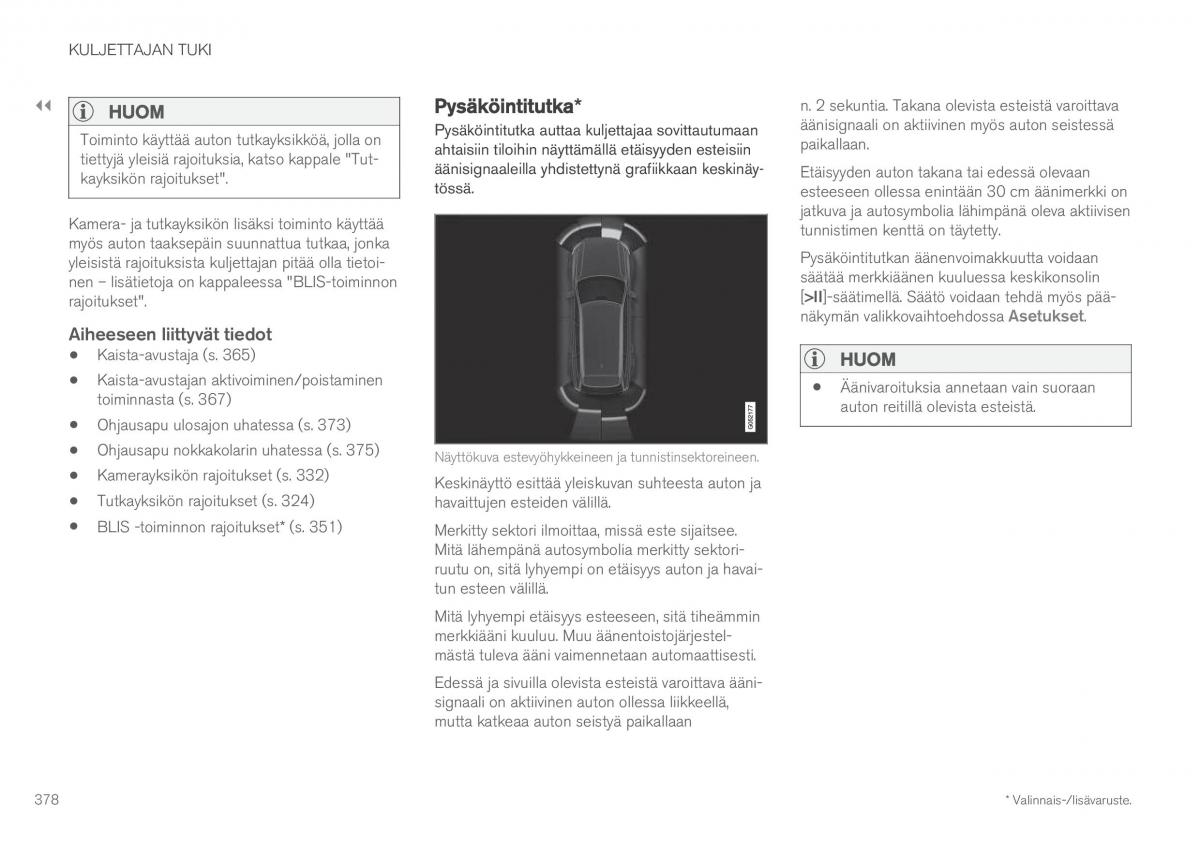 Volvo XC60 II 2 omistajan kasikirja / page 380