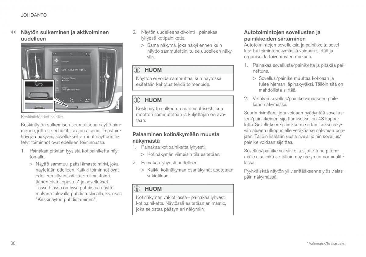 Volvo XC60 II 2 omistajan kasikirja / page 40