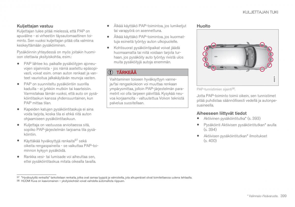 Volvo XC60 II 2 omistajan kasikirja / page 401