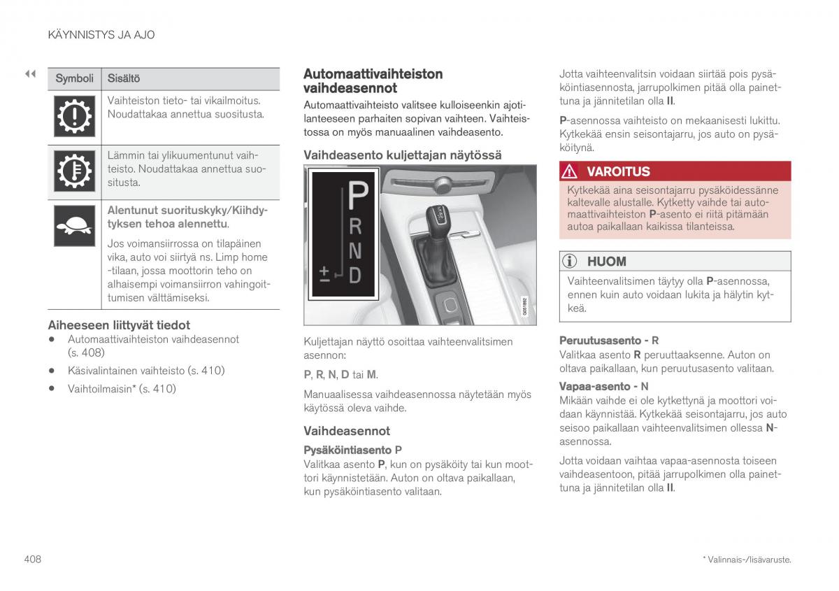 Volvo XC60 II 2 omistajan kasikirja / page 410