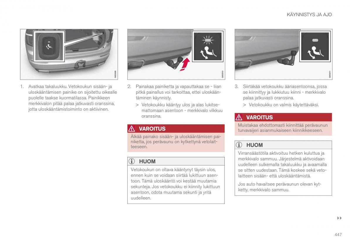 Volvo XC60 II 2 omistajan kasikirja / page 449