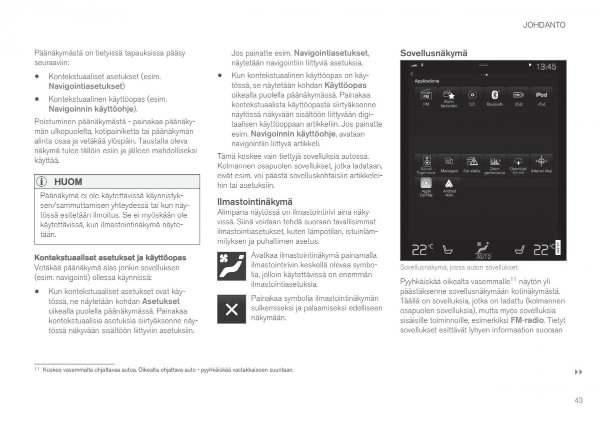 Volvo XC60 II 2 omistajan kasikirja / page 45