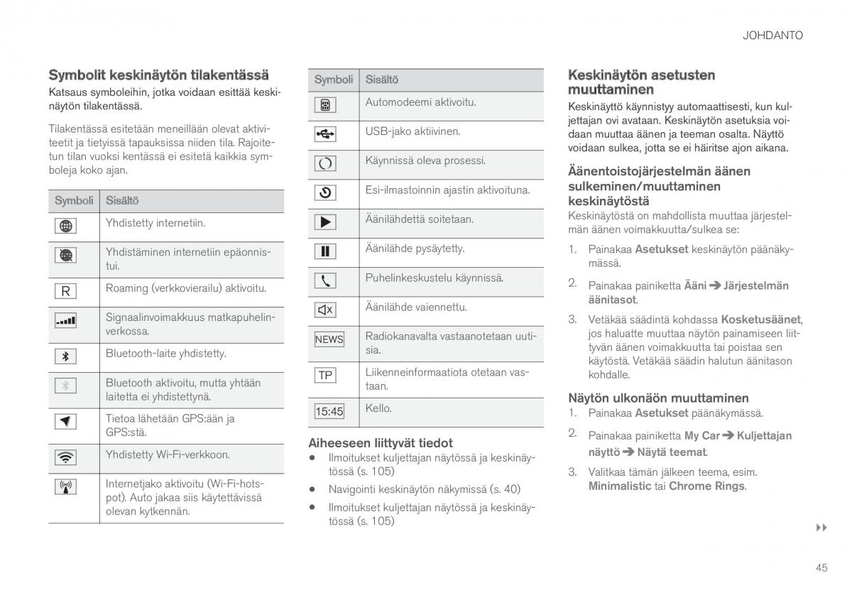 Volvo XC60 II 2 omistajan kasikirja / page 47