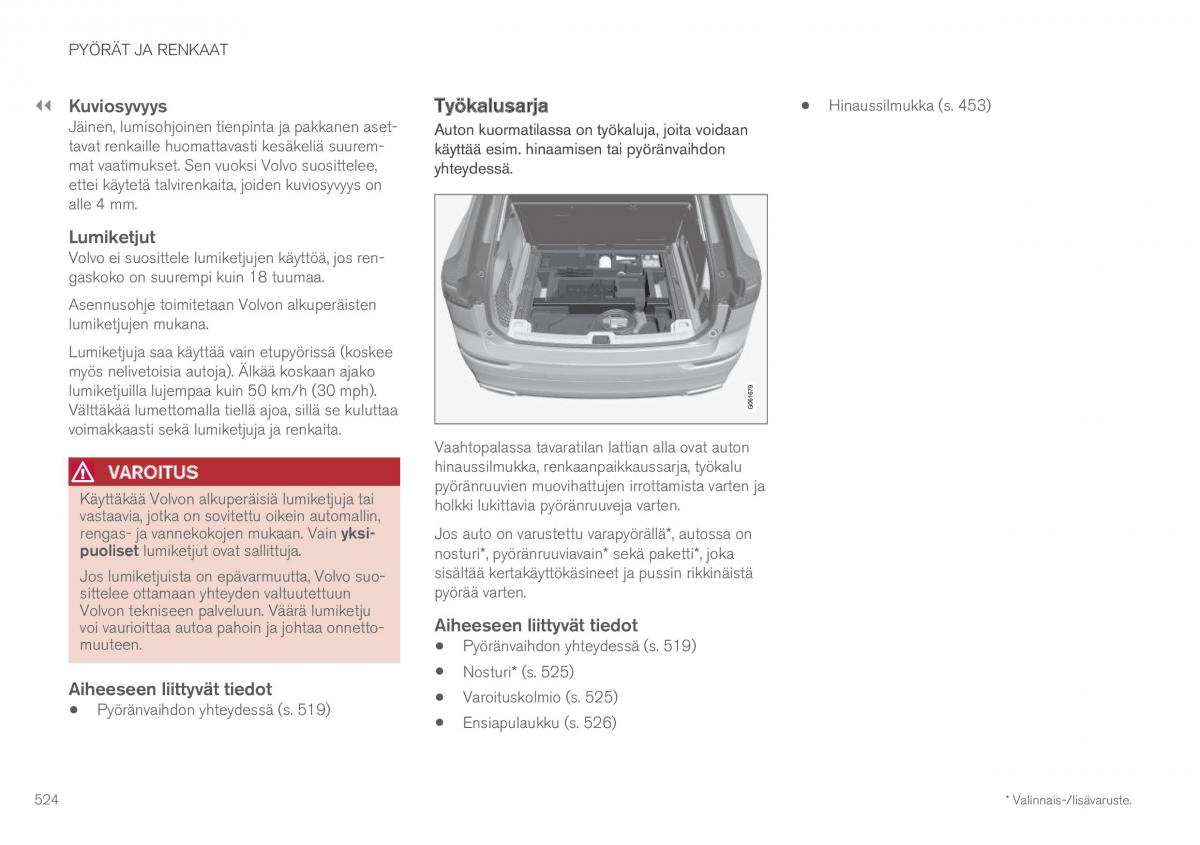 Volvo XC60 II 2 omistajan kasikirja / page 526