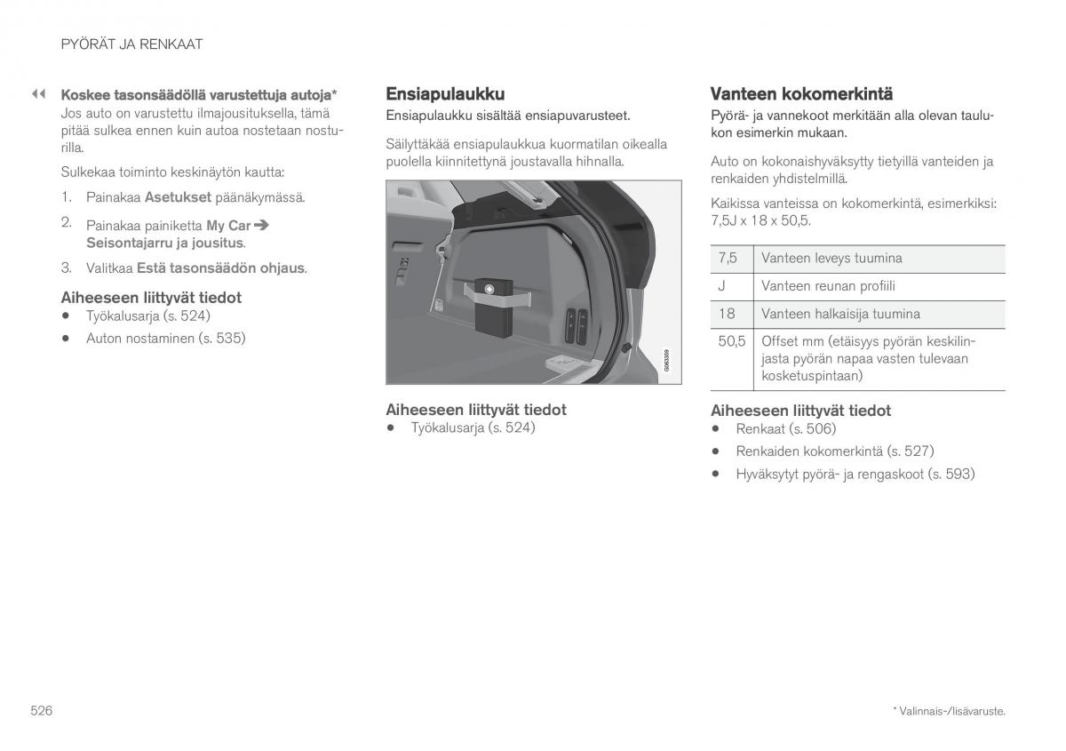 Volvo XC60 II 2 omistajan kasikirja / page 528