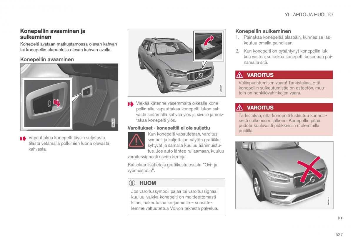 Volvo XC60 II 2 omistajan kasikirja / page 539