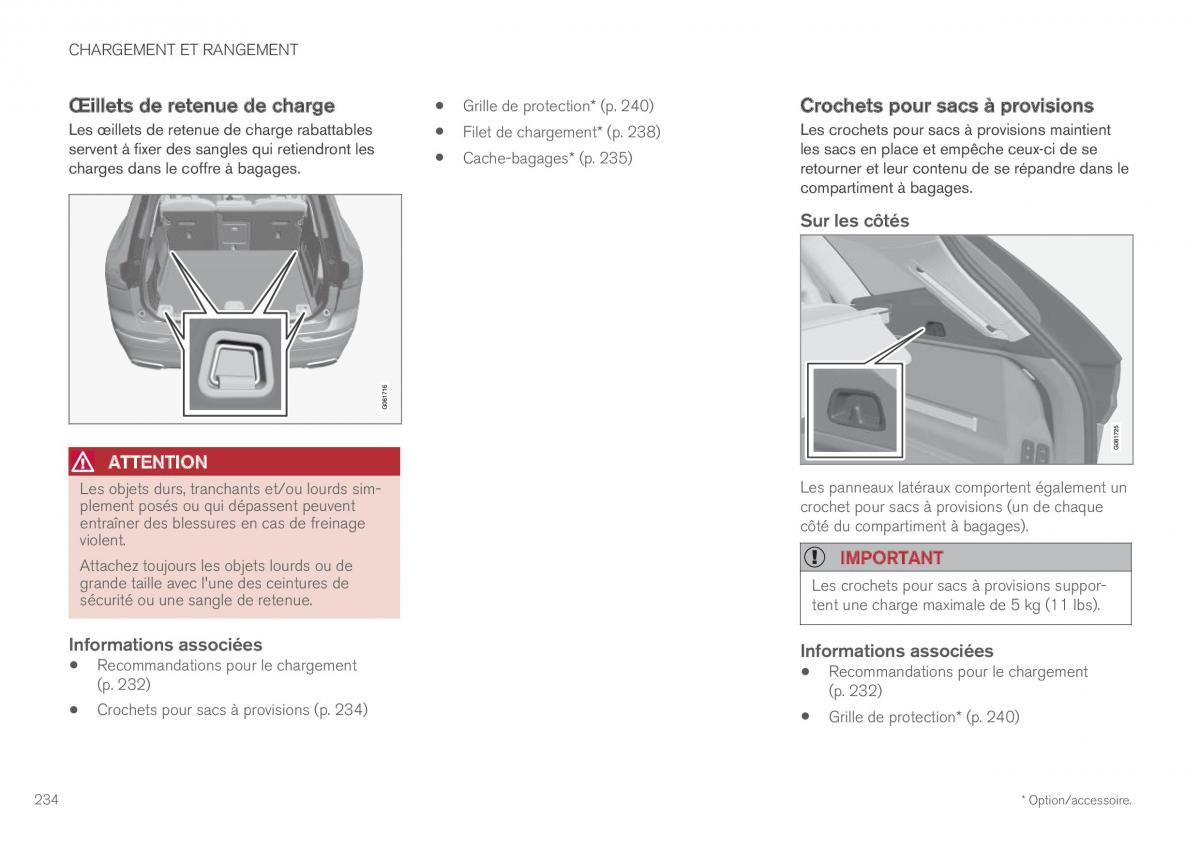 Volvo XC60 II 2 manuel du proprietaire / page 236