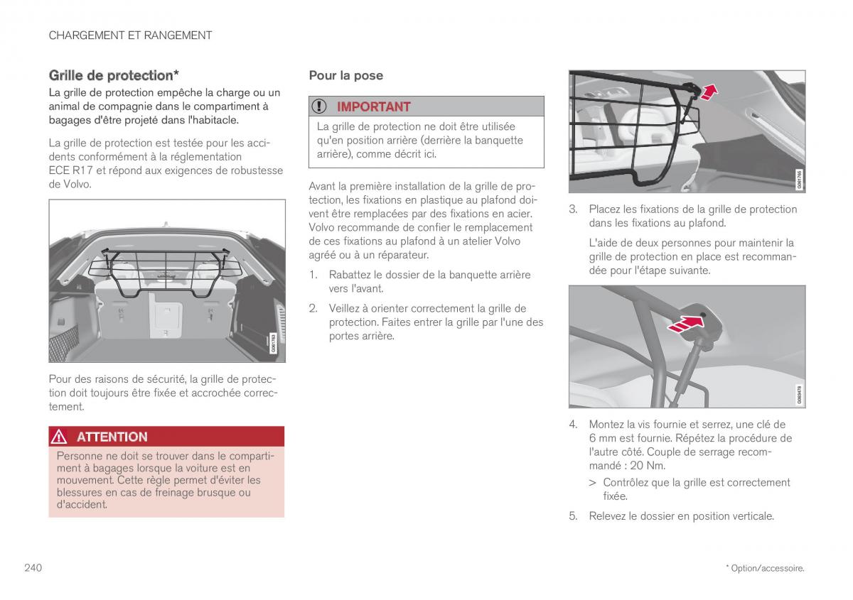 Volvo XC60 II 2 manuel du proprietaire / page 242