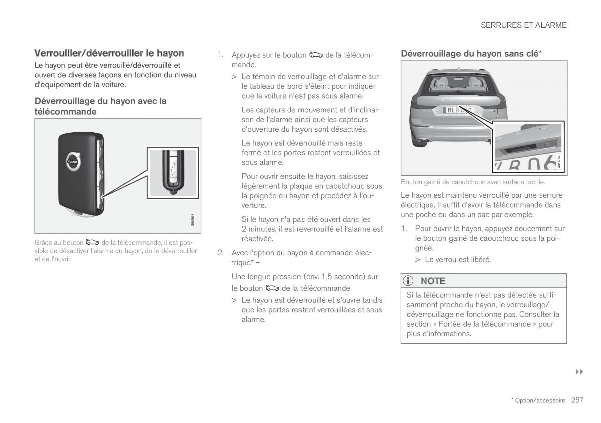 Volvo XC60 II 2 manuel du proprietaire / page 259