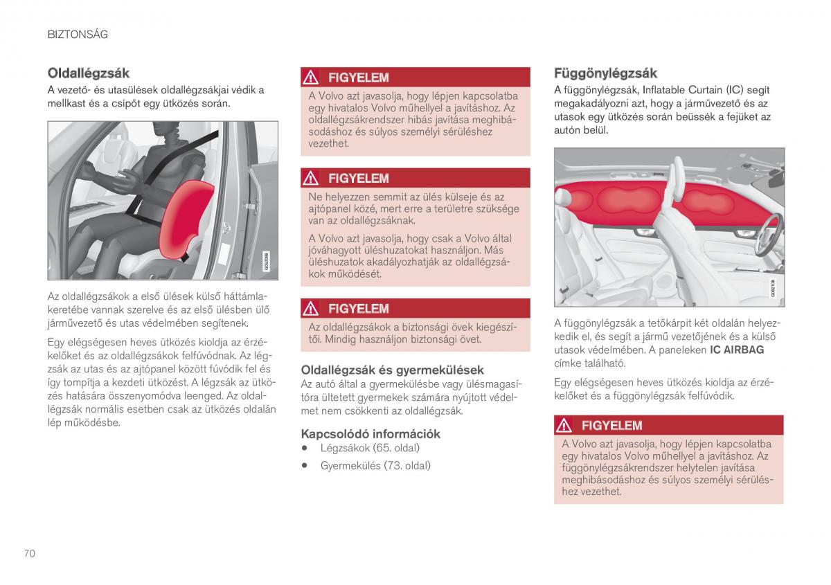 Volvo XC60 II 2 Kezelesi utmutato / page 72