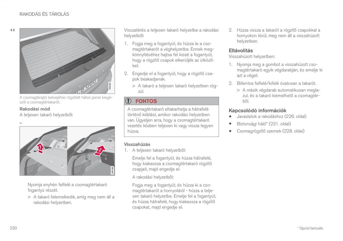 Volvo XC60 II 2 Kezelesi utmutato / page 232