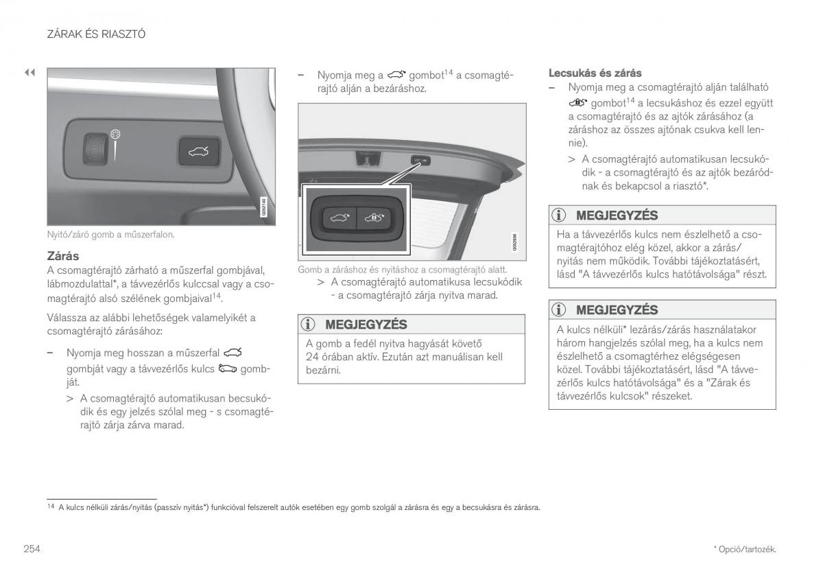 Volvo XC60 II 2 Kezelesi utmutato / page 256