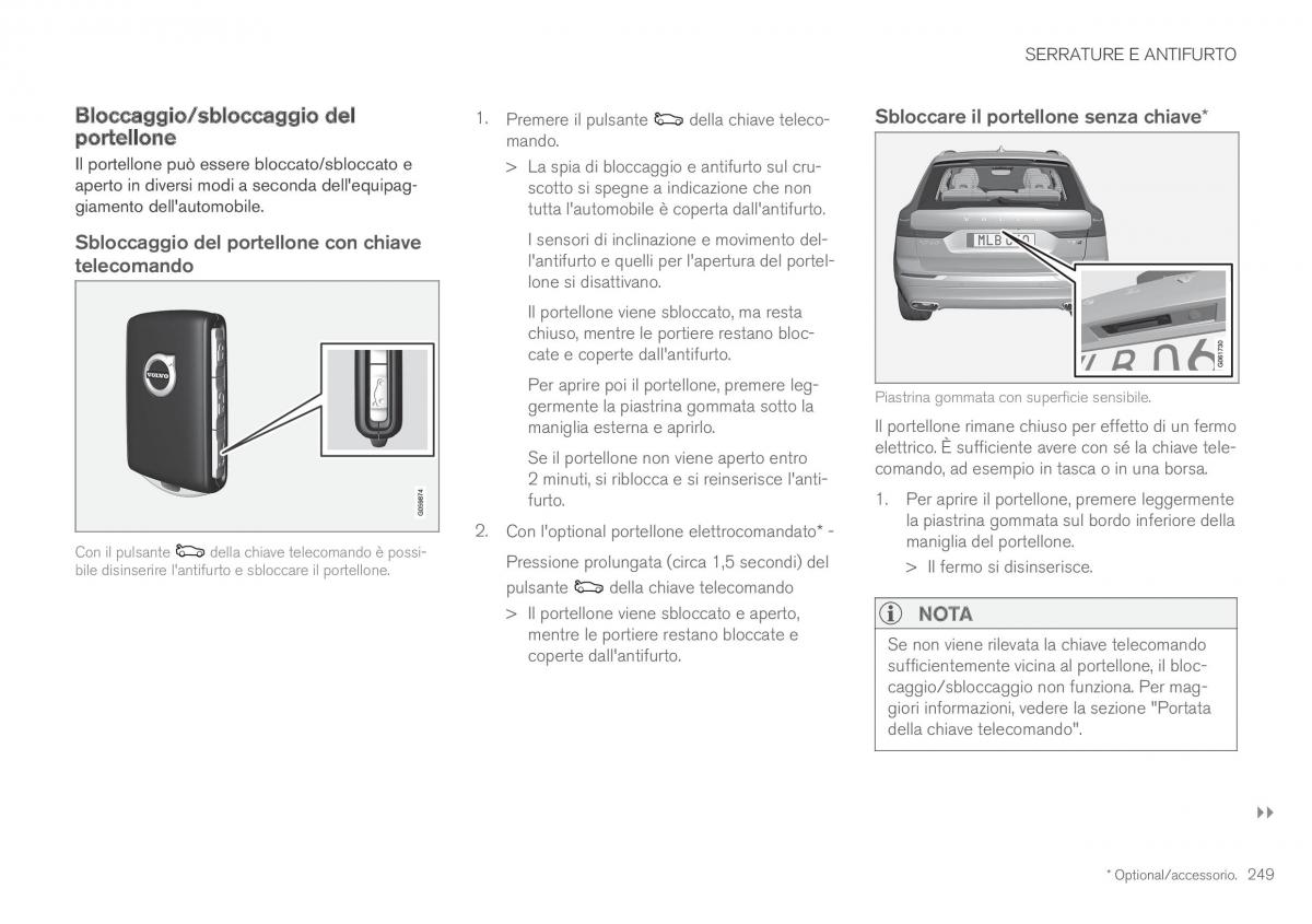 Volvo XC60 II 2 manuale del proprietario / page 251