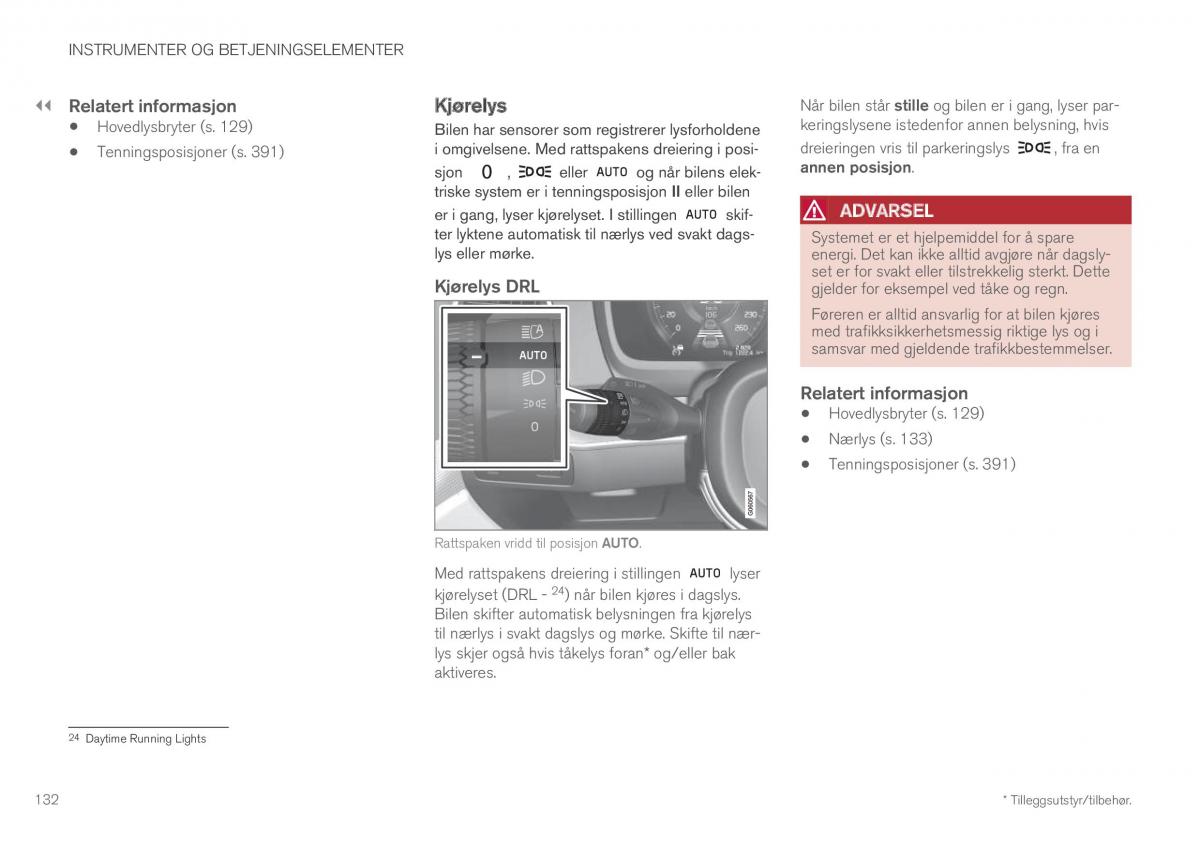 Volvo XC60 II 2 bruksanvisningen / page 134