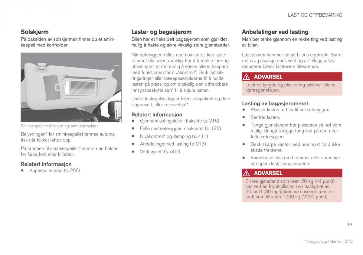 Volvo XC60 II 2 bruksanvisningen / page 215