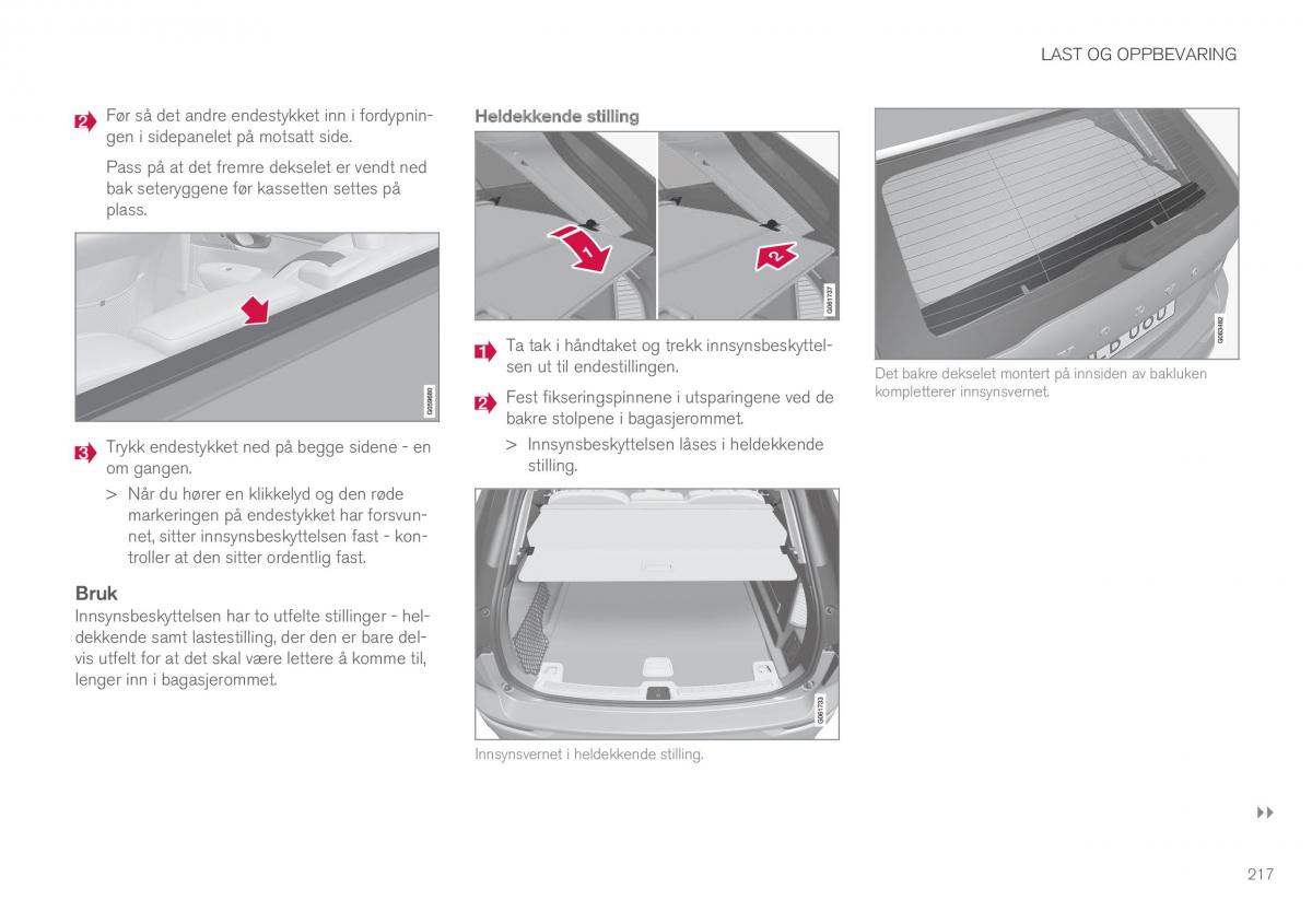 Volvo XC60 II 2 bruksanvisningen / page 219