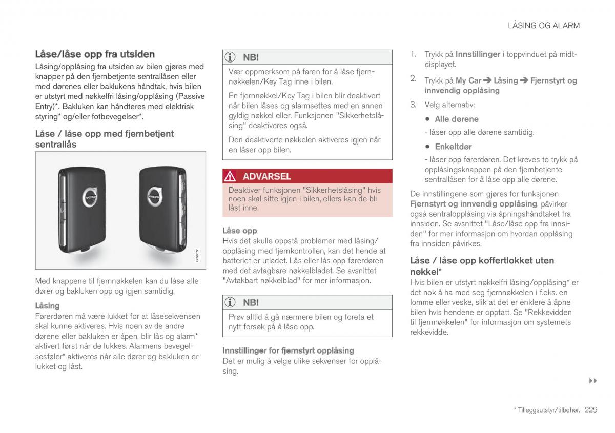 Volvo XC60 II 2 bruksanvisningen / page 231