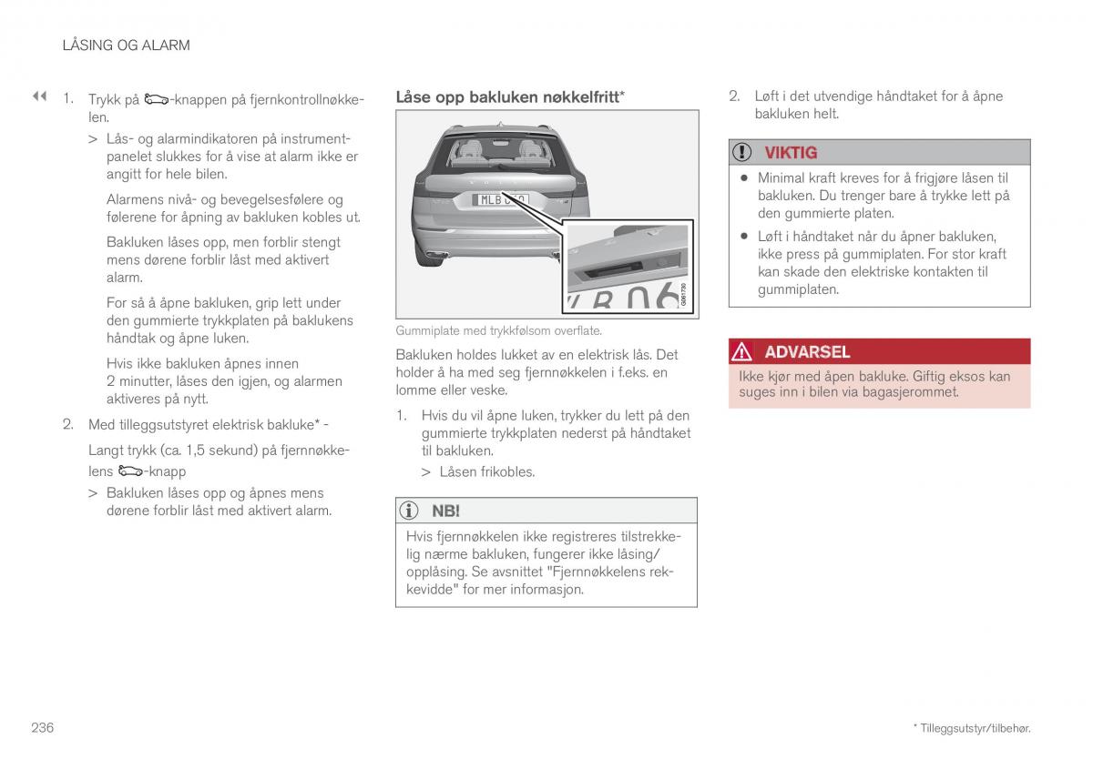 Volvo XC60 II 2 bruksanvisningen / page 238