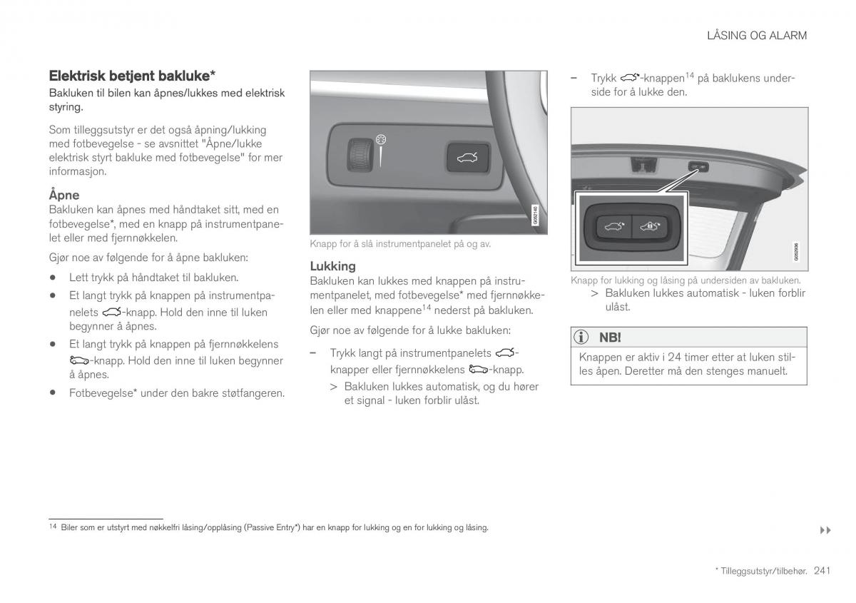 Volvo XC60 II 2 bruksanvisningen / page 243