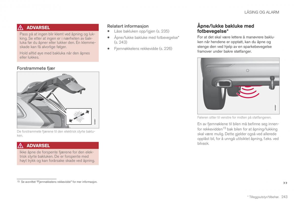 Volvo XC60 II 2 bruksanvisningen / page 245