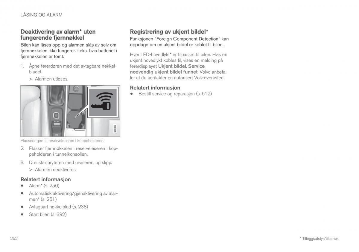 Volvo XC60 II 2 bruksanvisningen / page 254