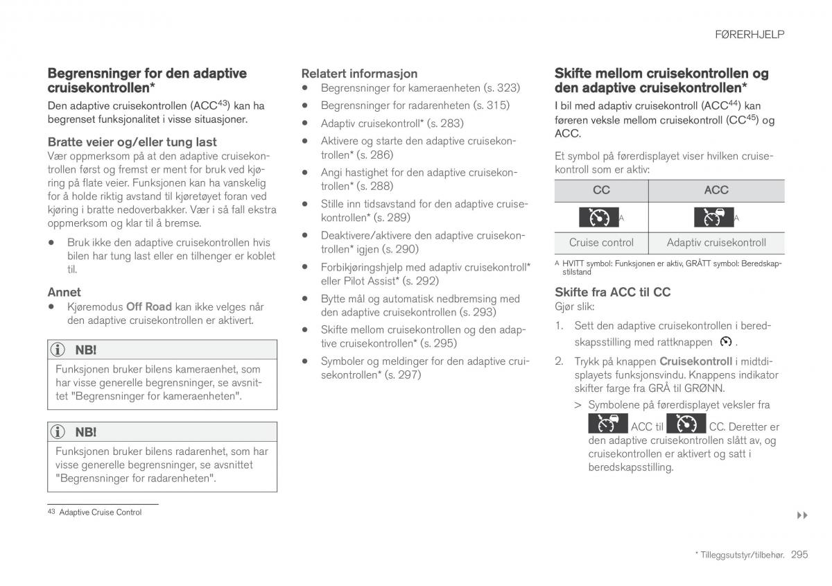 Volvo XC60 II 2 bruksanvisningen / page 297