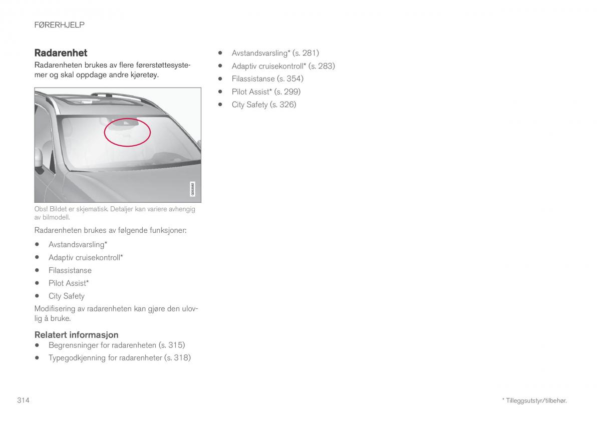 Volvo XC60 II 2 bruksanvisningen / page 316