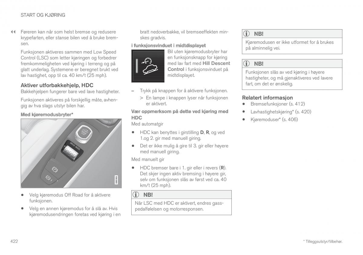 Volvo XC60 II 2 bruksanvisningen / page 424