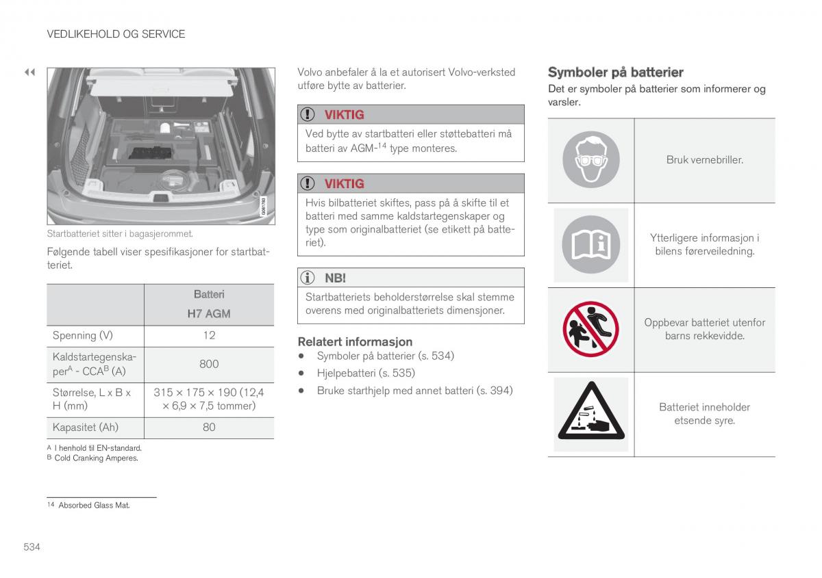 Volvo XC60 II 2 bruksanvisningen / page 536